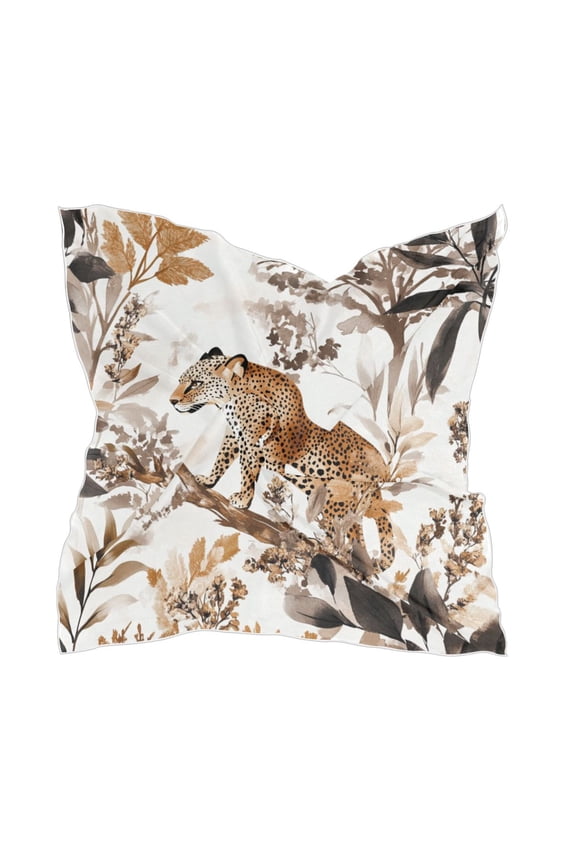 Square Scarf Headscarf Shawl Printed Scarf 23.6223.62 Inches Fashionable Decorative Scarf Leopards Climb Trees
