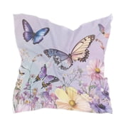 Square Scarf Headscarf Shawl Printed Scarf 23.62 23.62 Inches Fashionable Decorative Scarf Light Purple Flower Butterfly