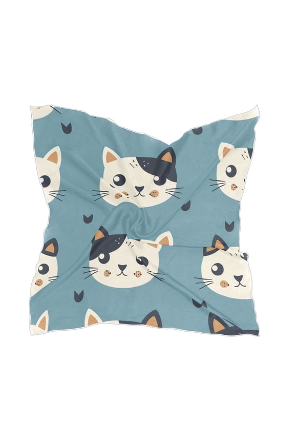 Square Scarf Headscarf Shawl Printed Scarf 23.6223.62 Inches Fashionable Decorative Scarf Love Cat