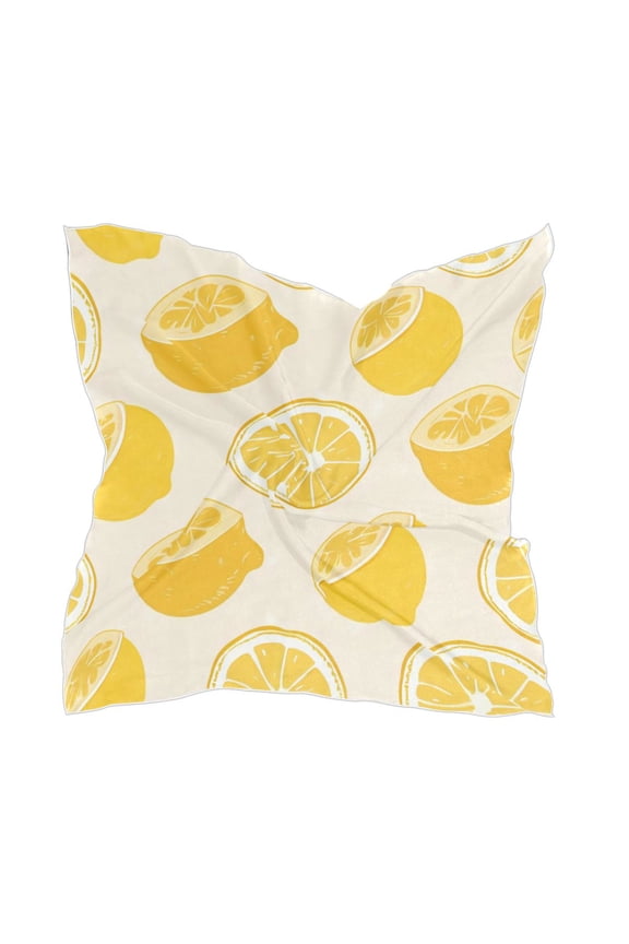 Square Scarf Headscarf Shawl Printed Scarf 23.6223.62 Inches Fashionable Decorative Scarf Orange Lemon