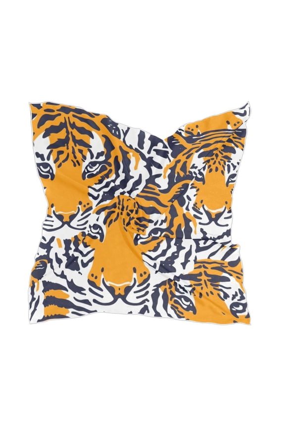 Square Scarf Headscarf Shawl Printed Scarf 23.6223.62 Inches Fashionable Decorative Scarf Orange Tiger