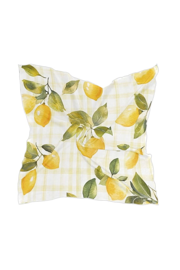 Square Scarf Headscarf Shawl Printed Scarf 23.6223.62 Inches Fashionable Decorative Scarf Pretty Cartoon Lemon