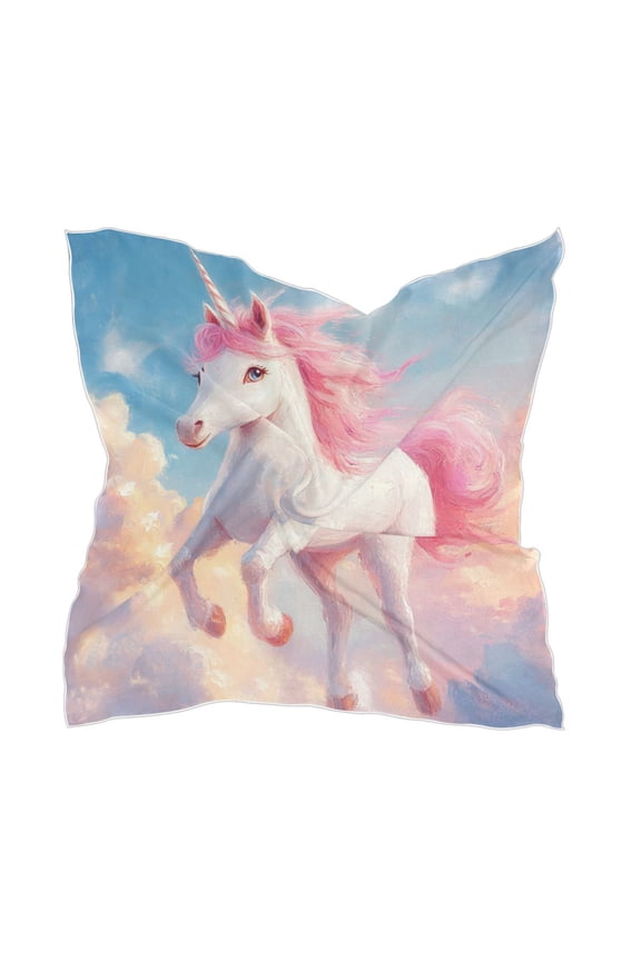 Square Scarf Headscarf Shawl Printed Scarf 23.6223.62 Inches Fashionable Decorative Scarf Running Unichorned Horse