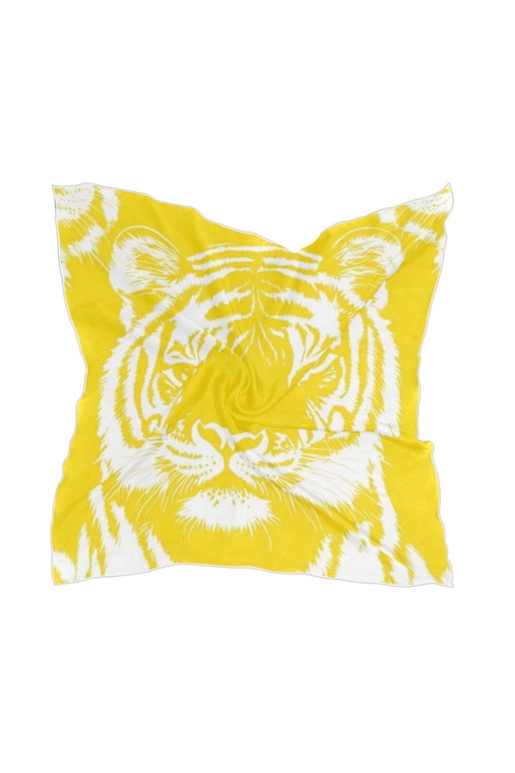 Square Scarf Headscarf Shawl Printed Scarf 23.6223.62 Inches Fashionable Decorative Scarf White Eyed Tiger