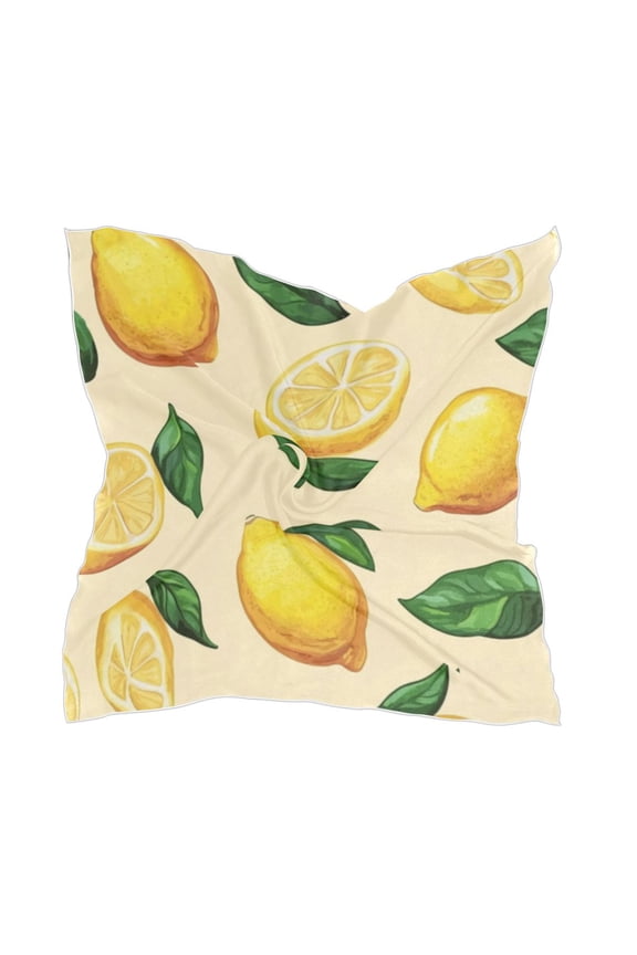 Square Scarf Headscarf Shawl Printed Scarf 23.6223.62 Inches Fashionable Decorative Scarf Yellow Lemon