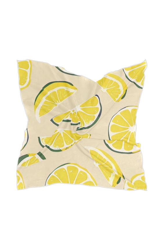 Square Scarf Headscarf Shawl Printed Scarf 23.6223.62 Inches Fashionable Decorative Scarf Yellow Lemon