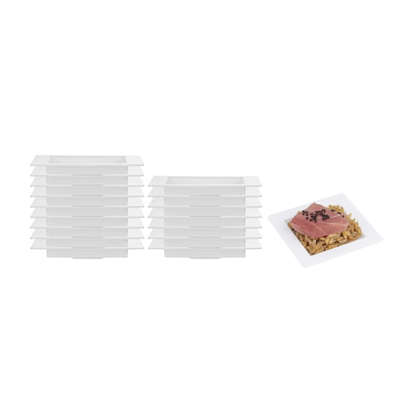 Mini Serve Square Seagreen Plastic Mini Edge Plate - 2 3/4" x 2 3/4" - 100 count box
