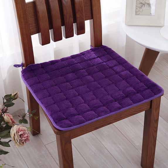 Square Seat Cushion, Dining Chair Pad, Thin Stool Cushion with Tie Straps, Polyester Linen Fabric, for Home Office Study