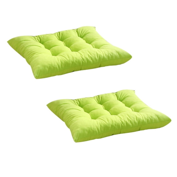 Square Seat Cushion Set of 2 - Chair Pads for Kitchen Dining Chairs, Soft Comfort Crystal Velvet Chair Mat Pillow Cushions for Office Desk Living Room Tatami, 15.7x15.7 inches, Green
