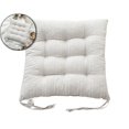 thumbnail image 1 of Square Seat Cushion - Velvet & Slow-Rebound Foam Chair Pad Chair Pillow Cushion with Ties for Kitchen, Dining, Office Chairs, Tatami, 15.7x15.7 Inch, 1 of 5
