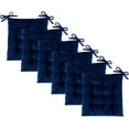 thumbnail image 1 of Square Seat Cushion for Kitchen Dining Chairs, Soft & Comfortable 15.5" x 15.5" Chair Pads, 6 Packs, Dark Blue, 1 of 14