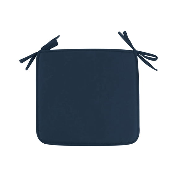 Square Seat Pad with Straps Cozival Square Dining Chair Seat Cushion with Straps - Thickened Fabric Pad for Outdoor Stools & Patio Chairs - Tie-On Solid Color Design - Cozy & Decorative, Navy