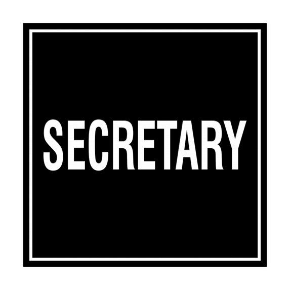 Square Secretary Sign (Black) - Medium