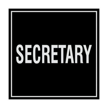 Square Secretary Sign (Black / Silver) - Small