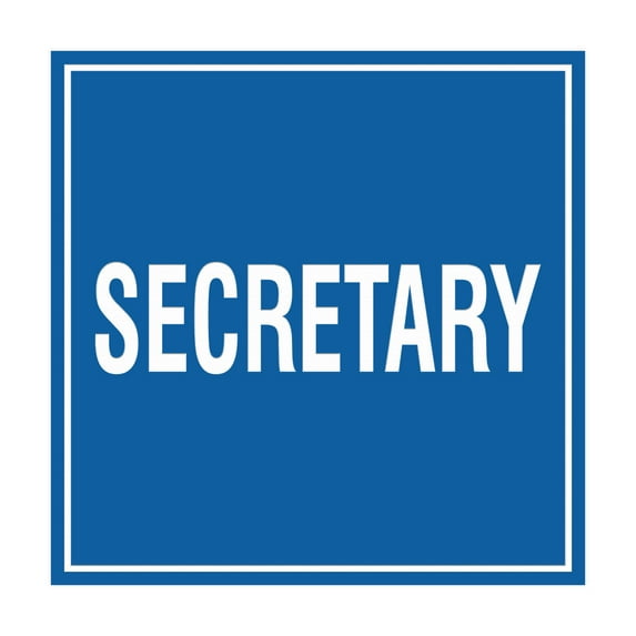 Square Secretary Sign (Blue) - Medium