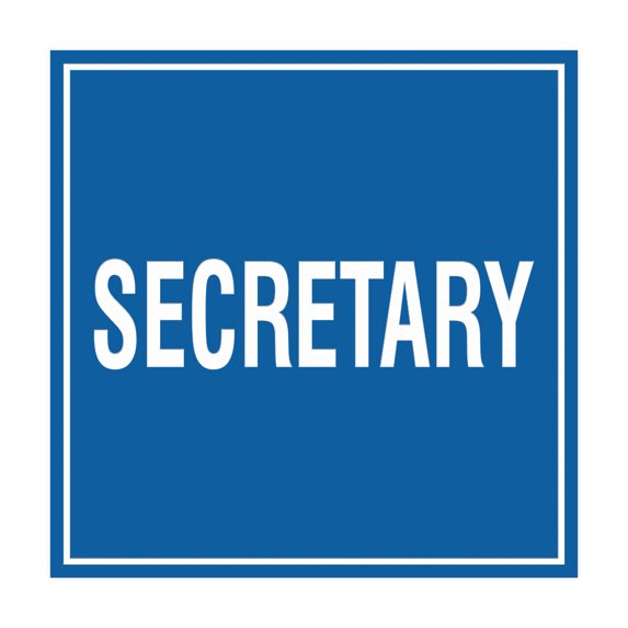 Square Secretary Sign (Blue) - Small