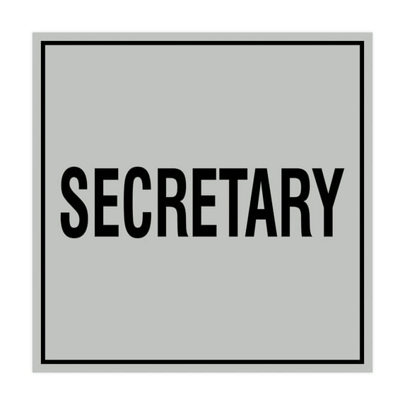 Square Secretary Sign (Lt Gray) - Small