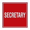 thumbnail image 1 of Square Secretary Sign (Red) - Large, 1 of 1