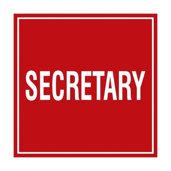 Square Secretary Sign (Red) - Large