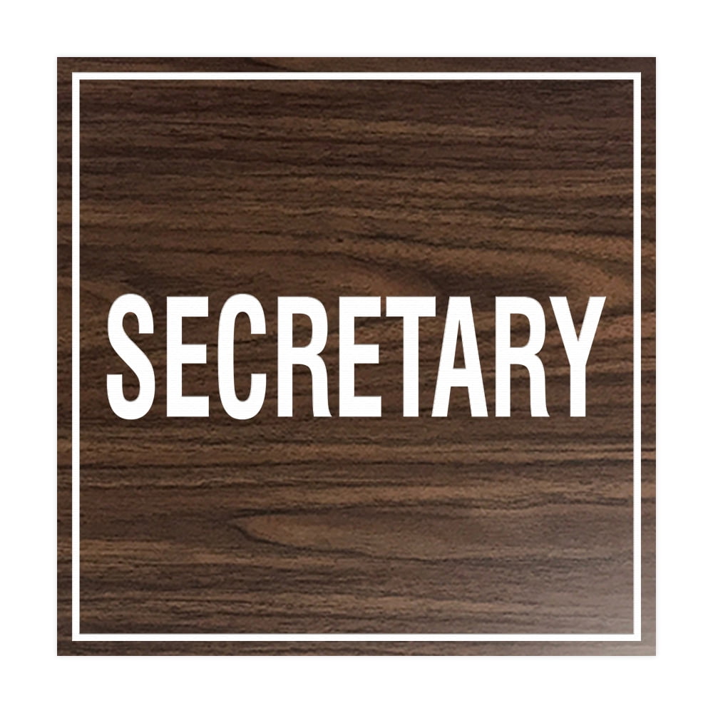 Square Secretary Sign (Walnut) - Large - Walmart.com