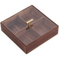 thumbnail image 1 of Square Serving Tray with Lid, Divided Wooden Tray with Lid, Square Serving Tray with Lid  4 Compartments, Dried Fruit Tray Snack Box 4 Compartment Dry Food Organizer Food Platter, 1 of 5