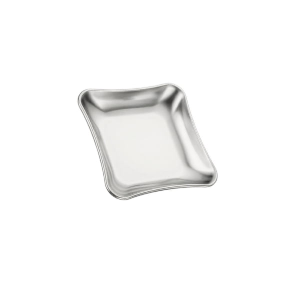 Square Serving Tray, Thickened Stainless Steel Metal Food Plate and Baking Sheet for Home Kitchen Snacks, Bone Dishes, and Appetizers with Mirror Finish, Silver