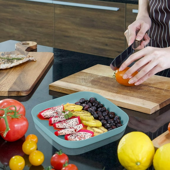 Square Serving Tray for Snacks and Fruit, Coffee Table Candy Dish, Home Living Room Food Platter, Sturdy Durable Construction for Easy Cleaning