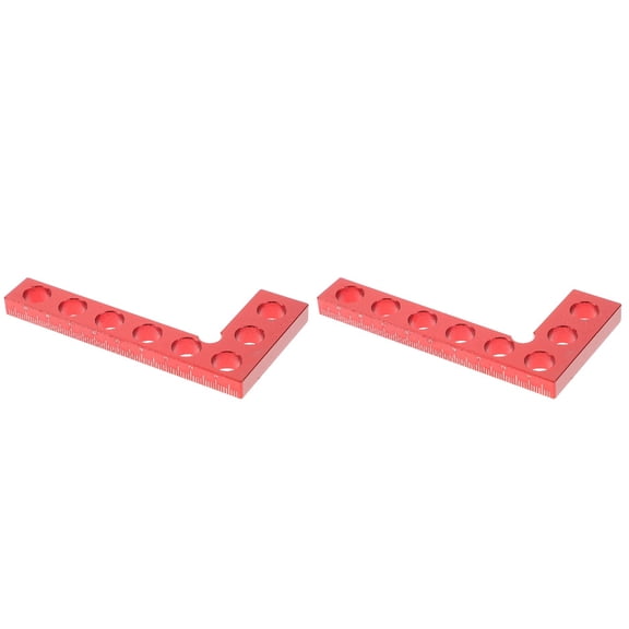 NICERIO Woodworking Measuring Ruler Red Aluminum Alloy for Carpentry 2Pcs