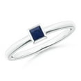 thumbnail image 1 of Square Shape Blue Sapphire Band Ring 925 Sterling Silver September Birthstone Mothers Day Women Gift Gemstone Jewelry, 1 of 5
