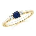 thumbnail image 1 of Square Shape Blue Sapphire CZ Diamond Band Ring Women 925 Sterling Silver Yellow Gold Plated September Birthstone Engagement Anniversary Gift Gemstone Jewelry, 1 of 5