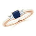 thumbnail image 1 of Square Shape Blue Sapphire CZ Diamond Cocktail Band Ring Women 925 Sterling Silver Rose Gold Plated September Birthstone Mothers Day Women Gift Gemstone Jewelry, 1 of 5