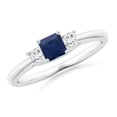 thumbnail image 1 of Square Shape Blue Sapphire CZ Diamond Cocktail Band Ring 925 Sterling Silver September Birthstone Mothers Day Women Gift Gemstone Jewelry, 1 of 5