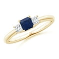 thumbnail image 1 of Square Shape Blue Sapphire CZ Diamond Cocktail Band Ring 925 Sterling Silver Yellow Gold Plated September Birthstone Mothers Day Women Gift Gemstone Jewelry, 1 of 5