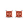 thumbnail image 1 of Square Shape Garnet Gemstone Stud Earrings in 14K White Gold - 7MM, 1 of 5