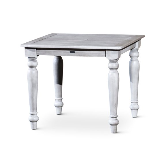 Square Shape - High Oil Content Protects - Al Fresco Dining - Stylish Silver Gray Finished Dining Table