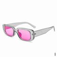 thumbnail image 1 of Square Shape Mirror Lens Sunglasses Acrylic Transparent Frame Women's Mens, 1 of 9