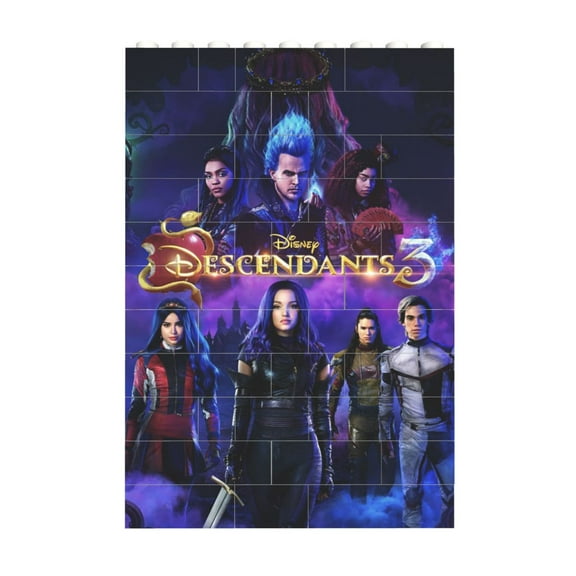 Square Shape Puzzles Kit Descendants 3 Puzzle Building Brick Block Jigsaw Decorative Gift