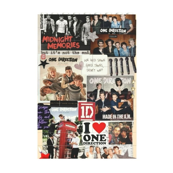 Square Shape Puzzles Kit One Direction Puzzle Building Brick Block Jigsaw Decorative Gift