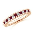 thumbnail image 1 of Square Shape Red Ruby CZ Diamond Eternity Band Ring Women 925 Sterling Silver Rose Gold Plated July Birthstone Mothers Day Women Gift Gemstone Jewelry, 1 of 5