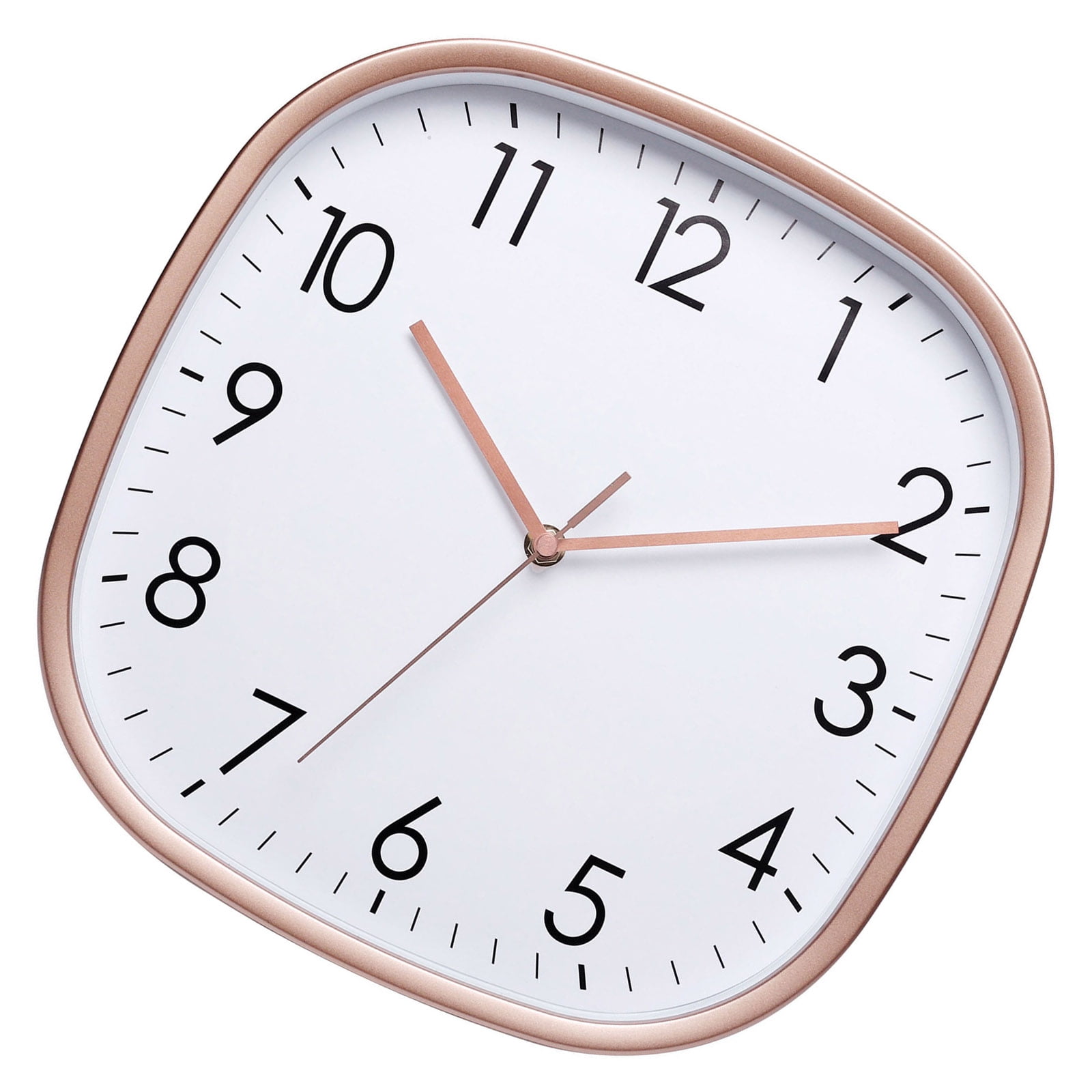 Square Shape Wall Clock 12inch Quiet Movement Not Ticking Modern Design Large Number Display Operated Clock