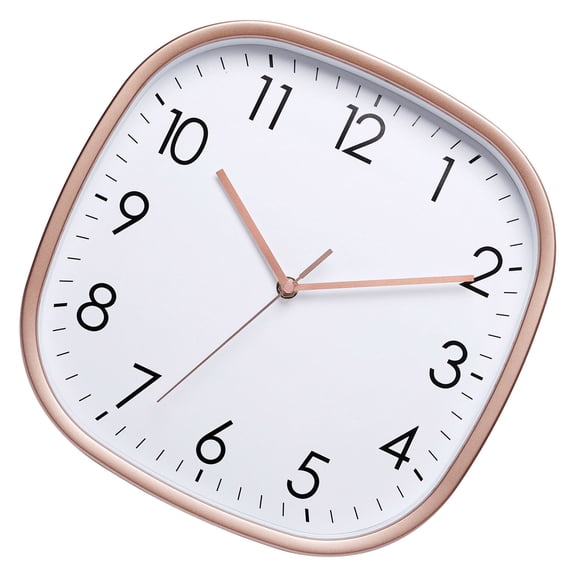 Square Shape Wall Clock 12inch Quiet Movement Not Ticking Modern Design Large Number Display Operated Clock