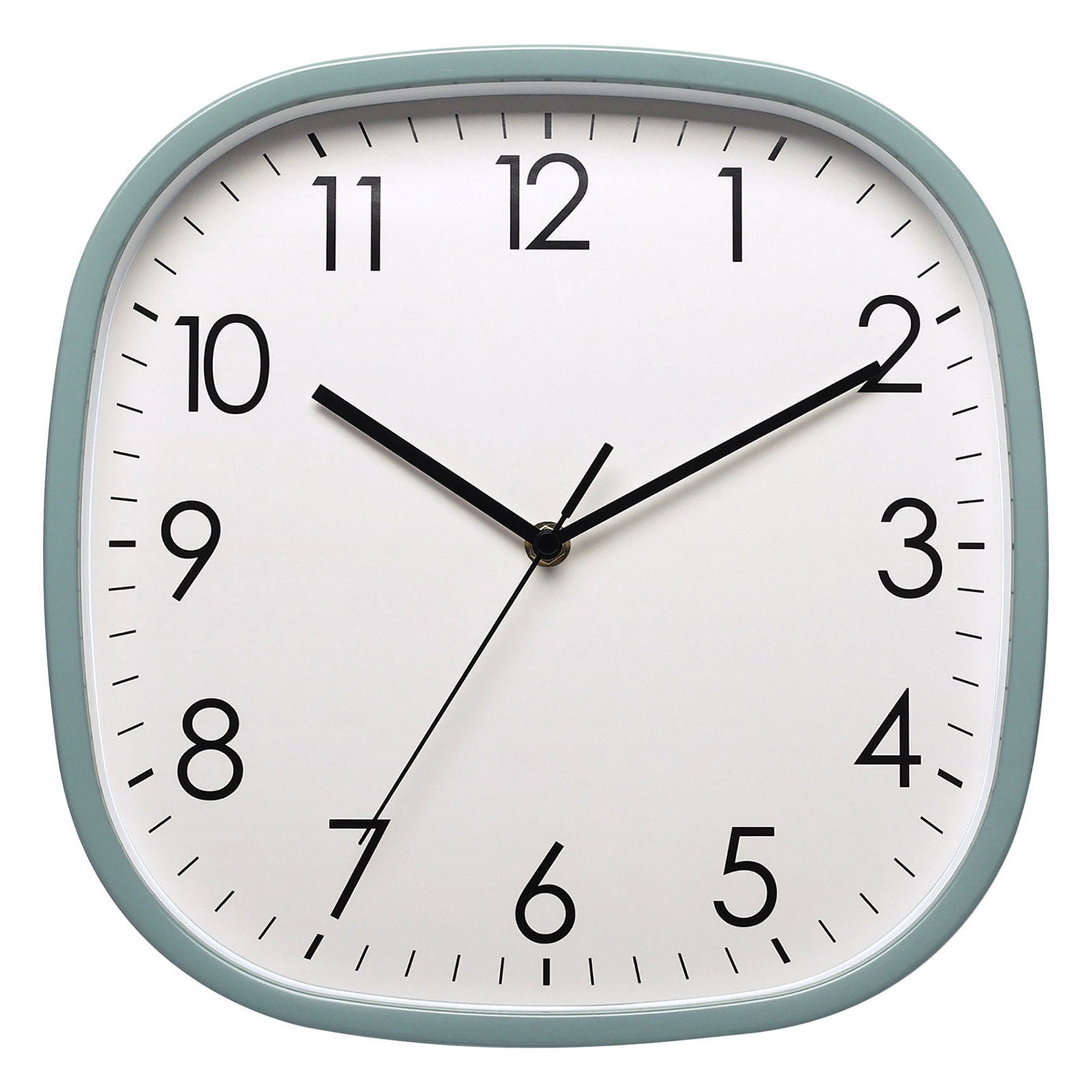 Square Shape Wall Clock 12inch Quiet Movement Not Ticking Modern Design Large Number Display Operated Clock