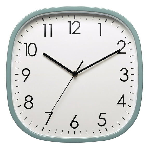 Square Shape Wall Clock 12inch Quiet Movement Not Ticking Modern Design Large Number Display Operated Clock