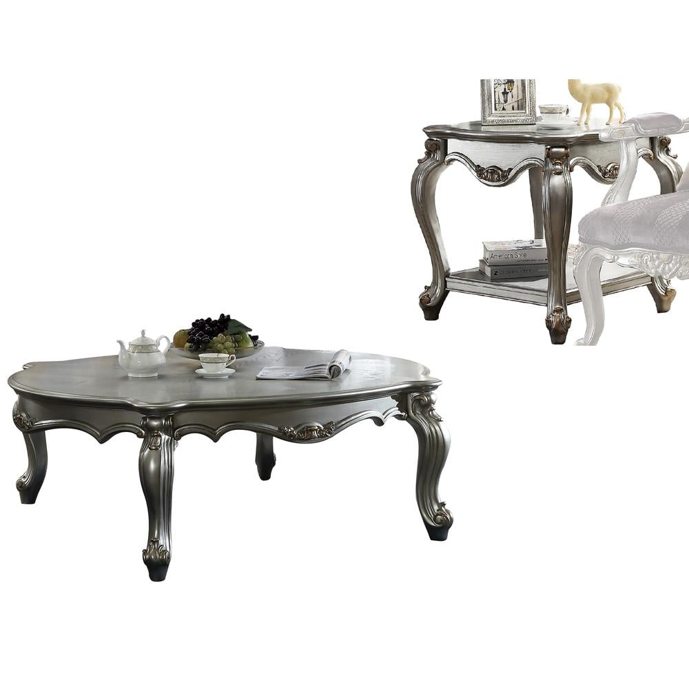Picardy Antique Platinum Square Wood End Table