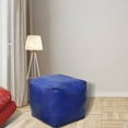 thumbnail image 1 of Square Shaped Goat Leather Handmade Eco-Friendly Blue Pouf - Square Shape Pouf, 16" x 16" x 16", Plain Solid Pouf, Goat Leather Pouf, Recycled Foam with Fibre Fill Stuffed Pouf, Leather Seating Pouf, 1 of 7