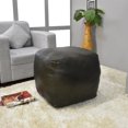 thumbnail image 1 of Square Shaped Goat Leather Handmade Eco-Friendly Green Pouf - Square Shape Pouf, 18" x 18" x 18", Plain Solid Pouf, Goat Leather Pouf, Recycled Cotton Fill Stuffed Pouf, Leather Seating Pouf, 1 of 5