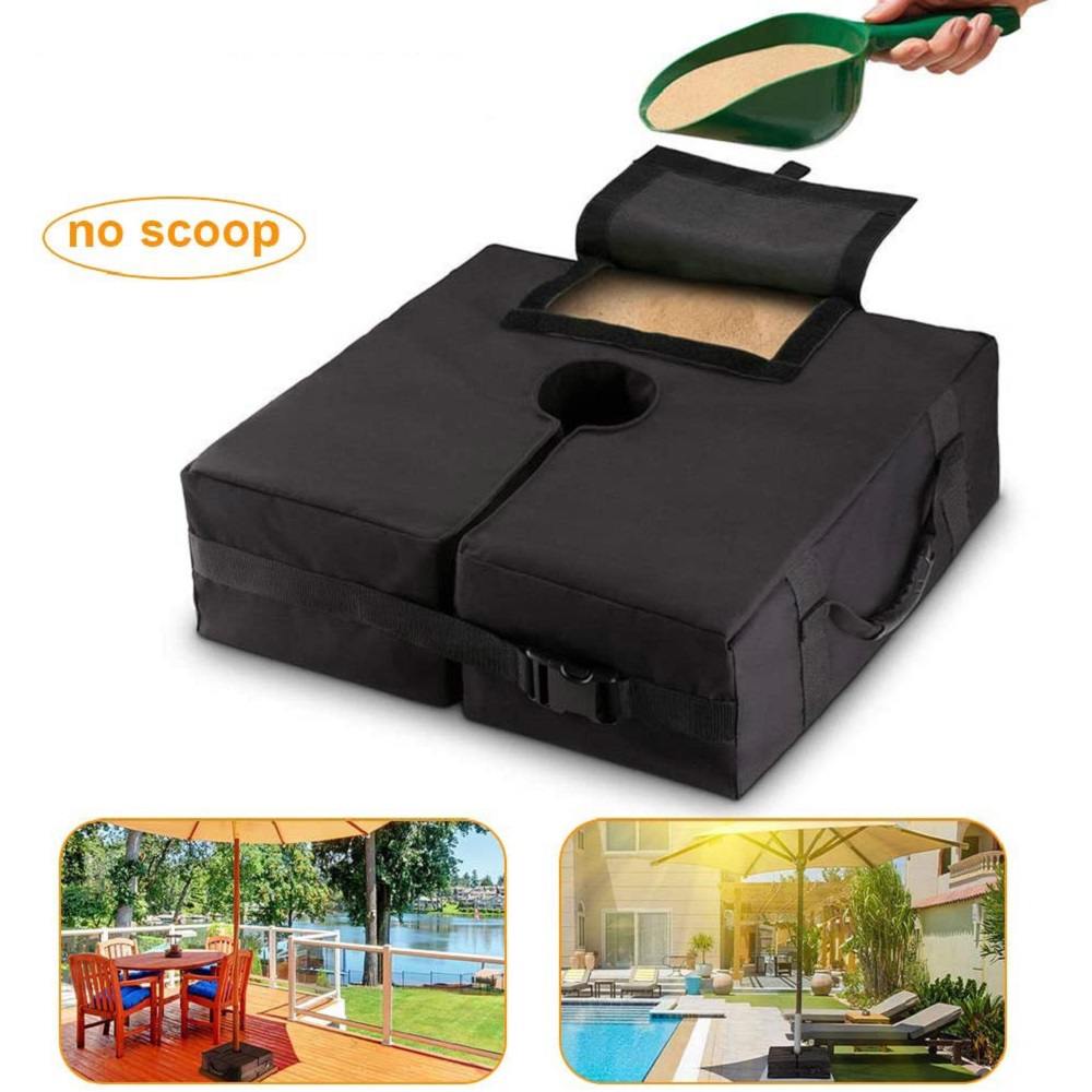 Shademobile Rolling Umbrella Stand and Accessory Table, Sand