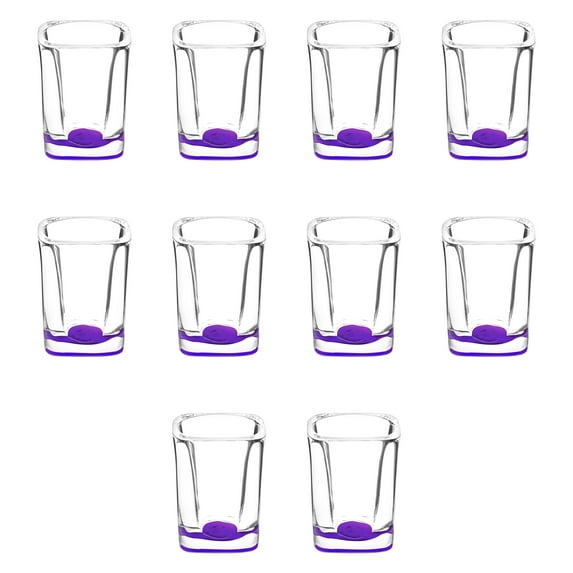 Square Shot Glasses by ARC 2 oz. Set of 10, Bulk Pack - Great for Weddings, Birthdays, Parties, Indoor & Outdoor Events - Purple