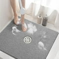 thumbnail image 1 of Square Shower Mat, Non Slip Bath Mat for Tub, Soft PVC Loofah Bathtub Mats with Drain Holes, Quick Drying Bathroom Floor Mat, Without Suction Cup, Grey, 1 of 5