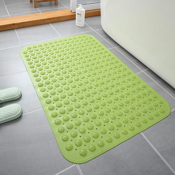 Square Shower Mat Extra Large Non Slip Mat For Elderly & Kids Bathroom Drain Holes Strong Suction Cups Shower Nozzle,E,Plastic